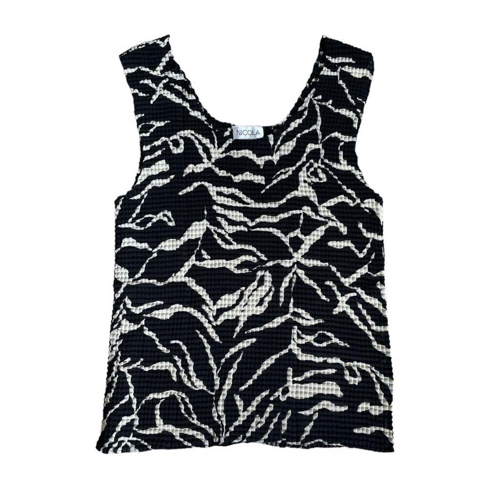 Nicola Vintage Y2K 90s Super Stretchy Textured Lightweight Crop Tank Size L